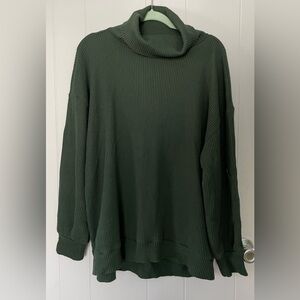 GAP Forest/Emerald Green Turtleneck Thermal Relaxed Fit Shirt Large Tall